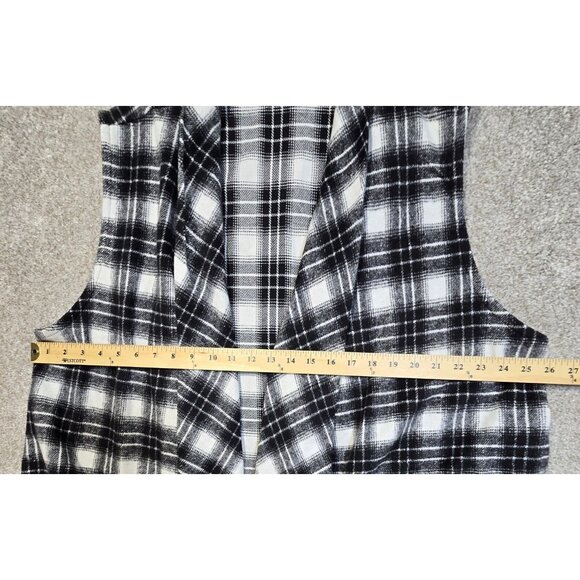 Chicsoul Waterfall Vest Plaid Microfleece Cozy Soft Pockets Flowing Women's 1XL - Picture 4 of 12